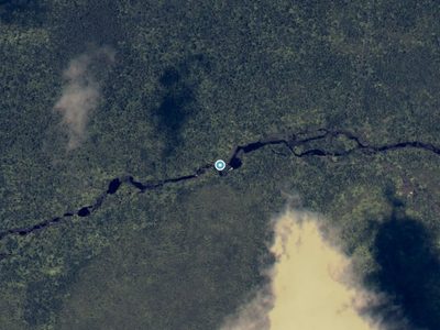 Aerial view around Poakana Falls in Hawaii