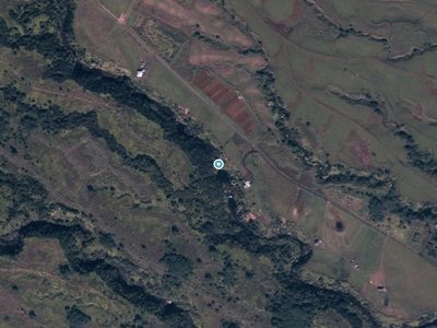 Aerial view around Lelekaae Falls in Hawaii