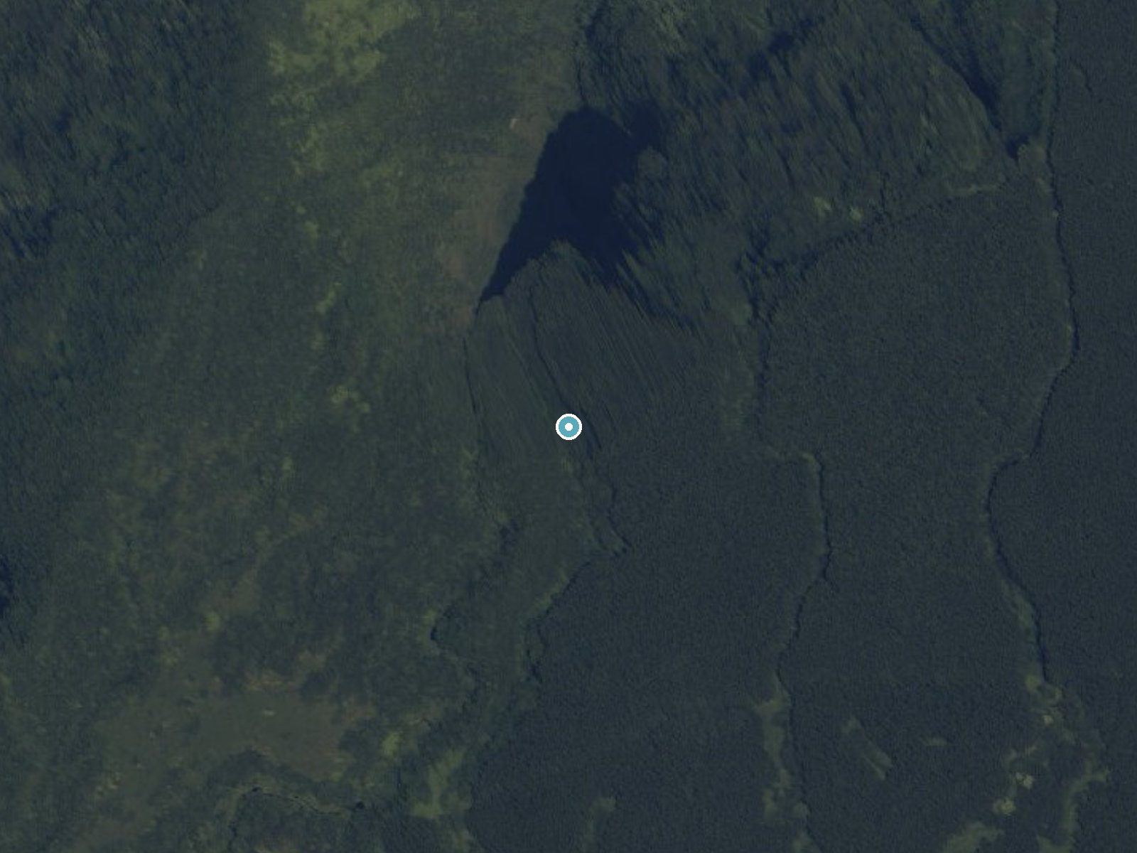 Aerial photo of the same ground around Hakalaoa Falls near Kukuihaele, Hawaii, for comparison with the lidar view