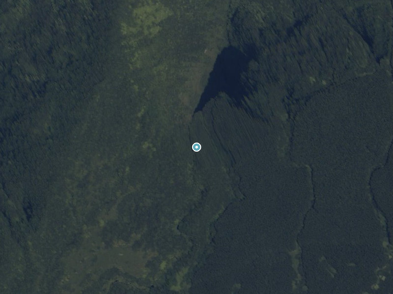 Aerial photo of the same ground around Hiʻilawe Falls near Kukuihaele, Hawaii, for comparison with the lidar view