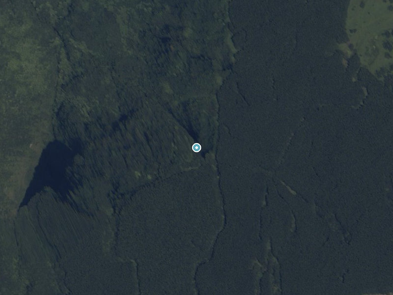 Aerial photo of the same ground around Ipuu Falls near Kukuihaele, Hawaii, for comparison with the lidar view