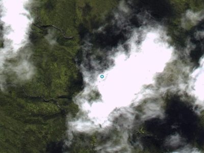 Aerial view around Waihiʻumalu Falls in Hawaii