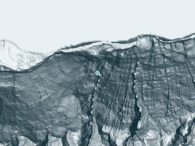 LiDAR terrain view around Hāloku Falls in Hawaii, about 708 feet of drop