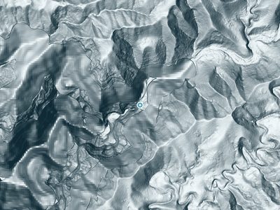 LiDAR terrain view around Waiʻalae Falls in Hawaii, about 426 feet of drop