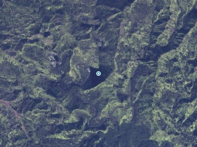 Aerial view around Kapakaiki Falls in Hawaii