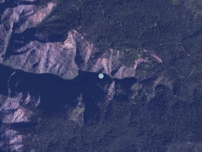 Aerial view around Mōhihi Falls in Hawaii