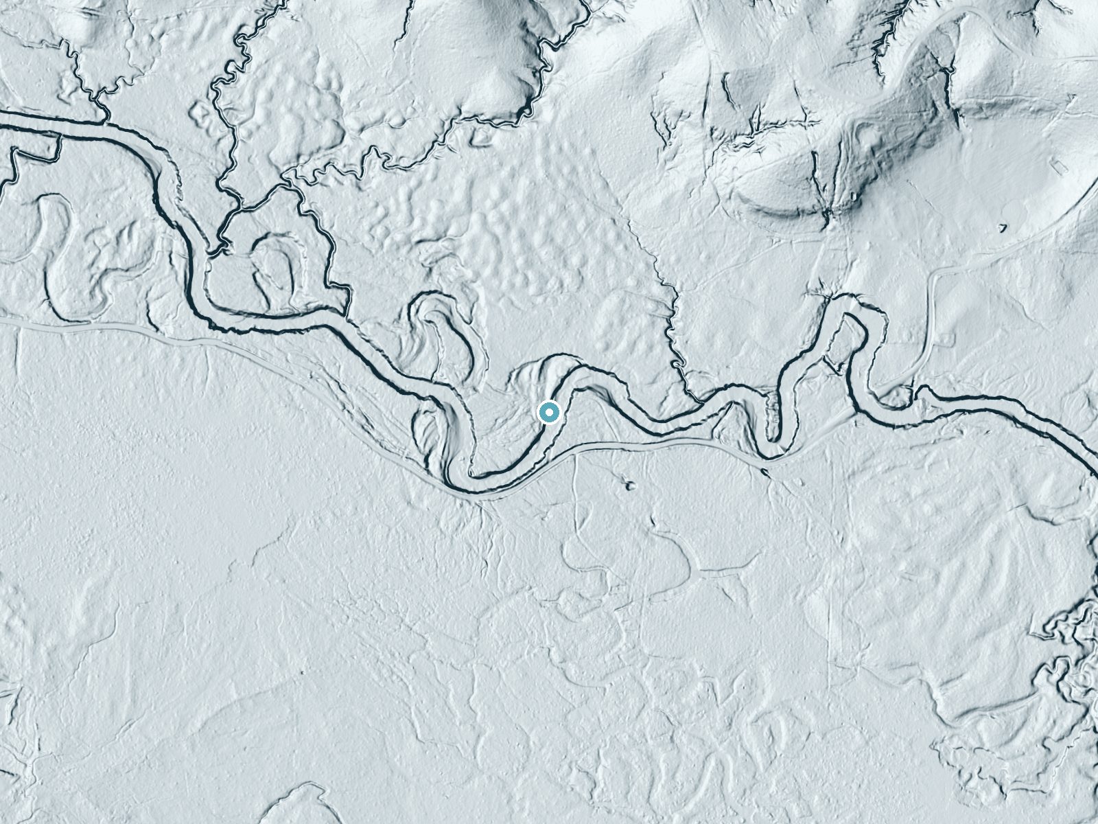 LiDAR bare-earth terrain around Kisatchie Fall near Simpson, Louisiana