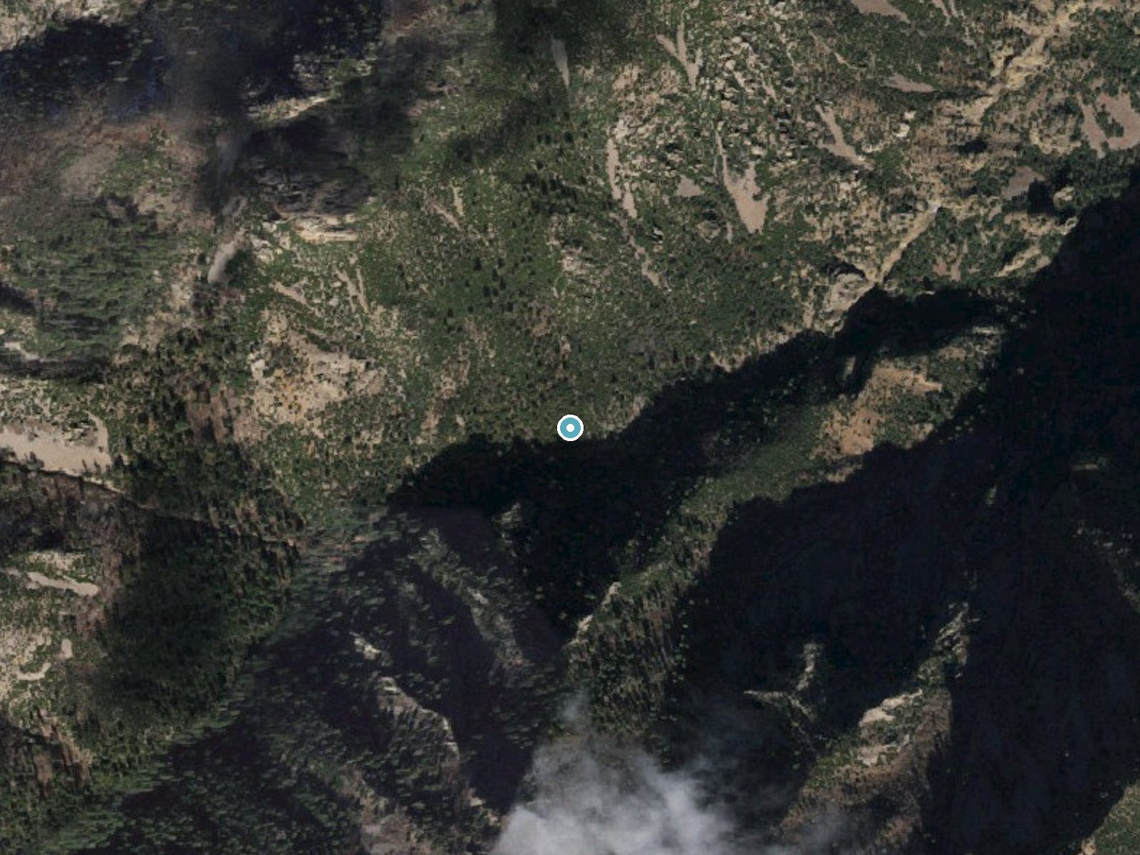 Aerial photo of the same ground around Winn Falls near Rodeo, Arizona, for comparison with the lidar view