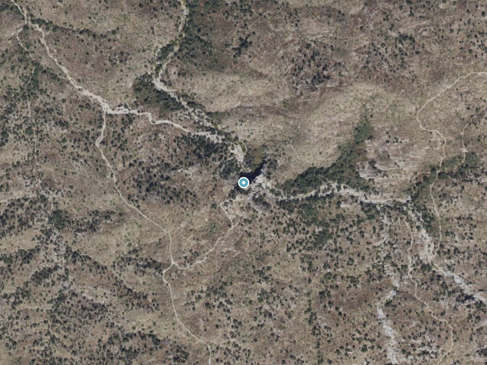 Aerial photo of the same ground around Chiva Falls near Tanque Verde, Arizona, for comparison with the lidar view