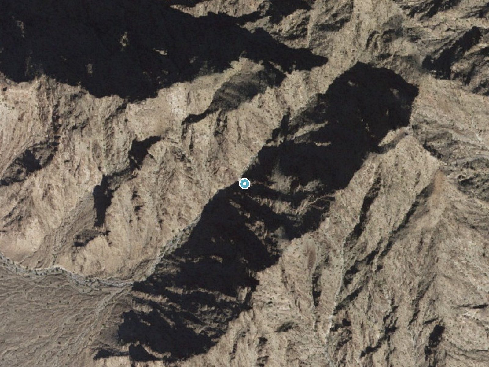 Aerial photo of the same ground around Glynns Falls near Dateland, Arizona, for comparison with the lidar view
