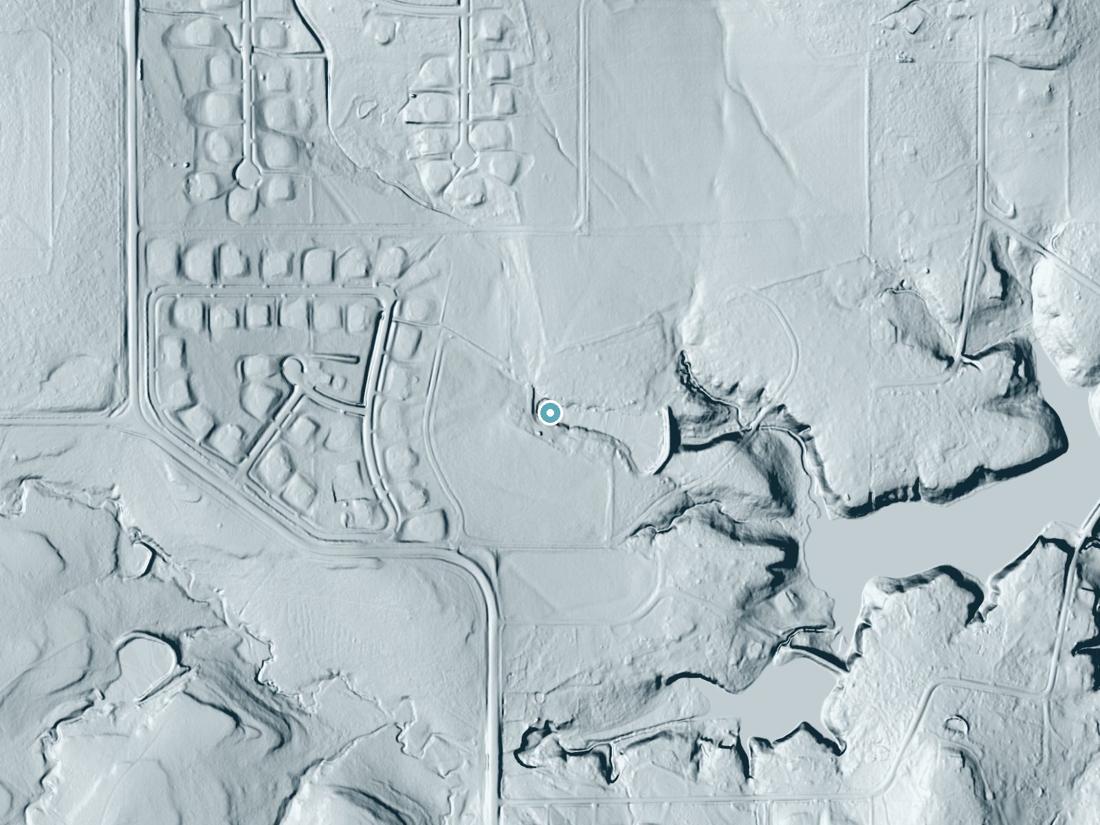 LiDAR bare-earth terrain around Spring Falls near Annetta, Texas