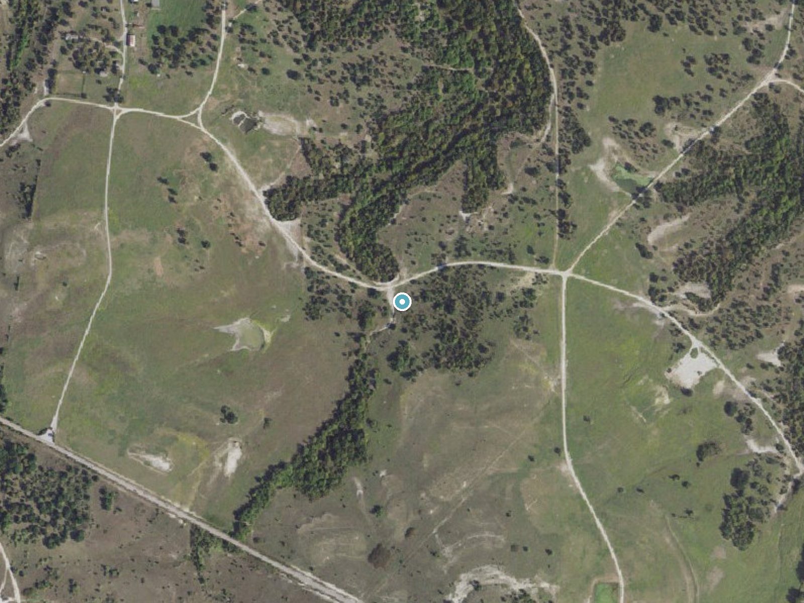 Aerial photo of the same ground around Cason Falls near Annetta, Texas, for comparison with the lidar view