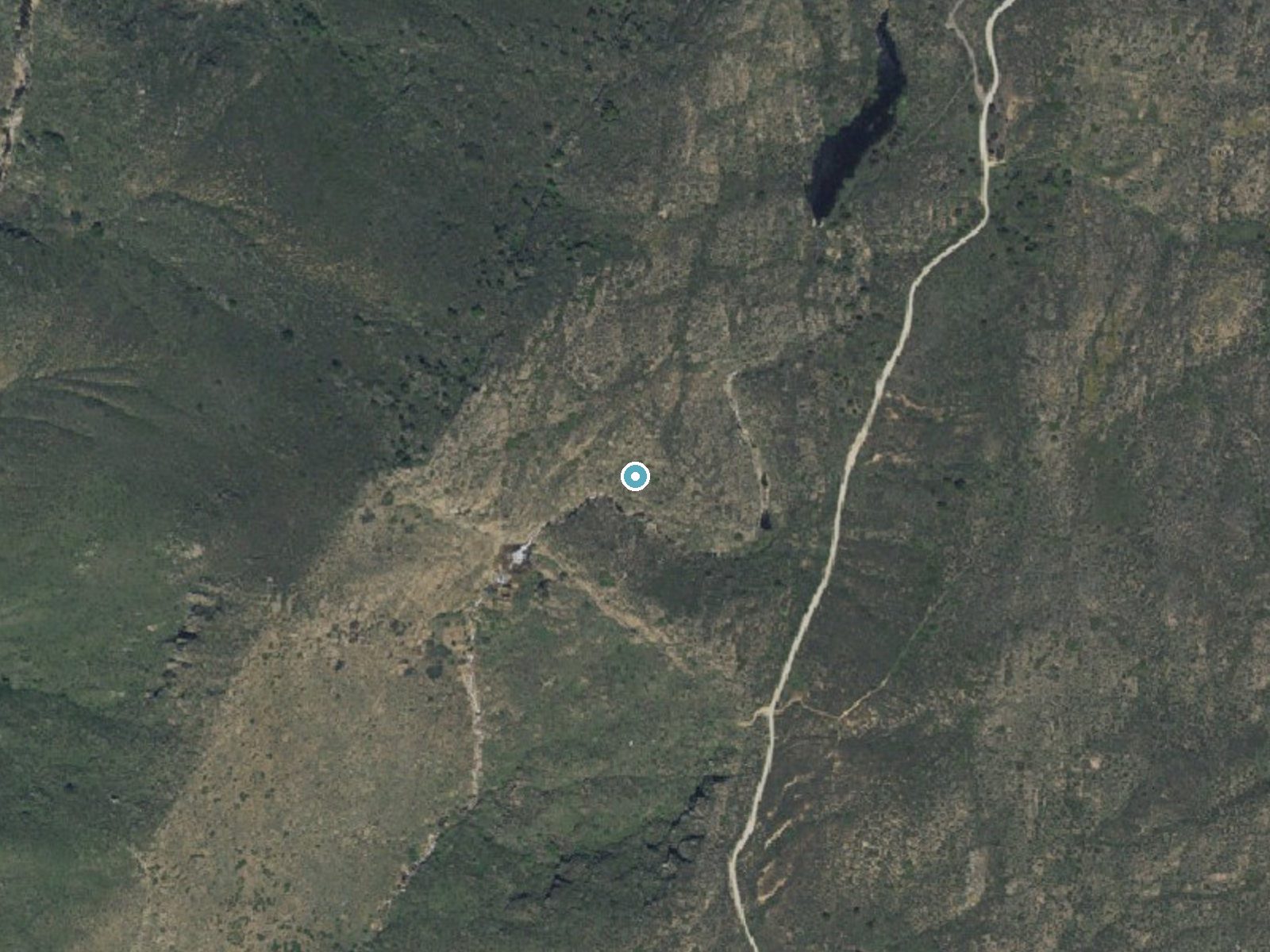 Aerial photo of the same ground around Mildred Falls near San Diego Country Estates, California, for comparison with the lidar view