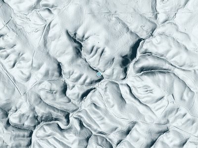 LiDAR terrain view around Weaver Falls in Alabama, about 75 feet of drop