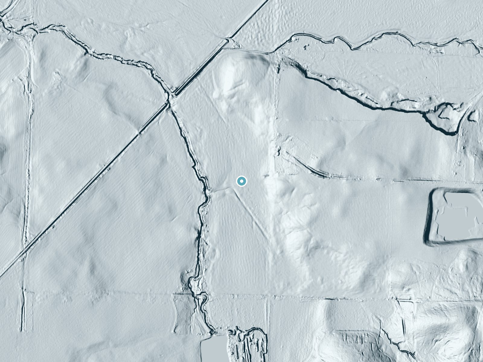 LiDAR bare-earth terrain around Rendalia Water Falls near Childersburg, Alabama