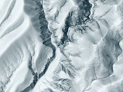 LiDAR terrain view around Garcia Falls in New Mexico, about 211 feet of drop