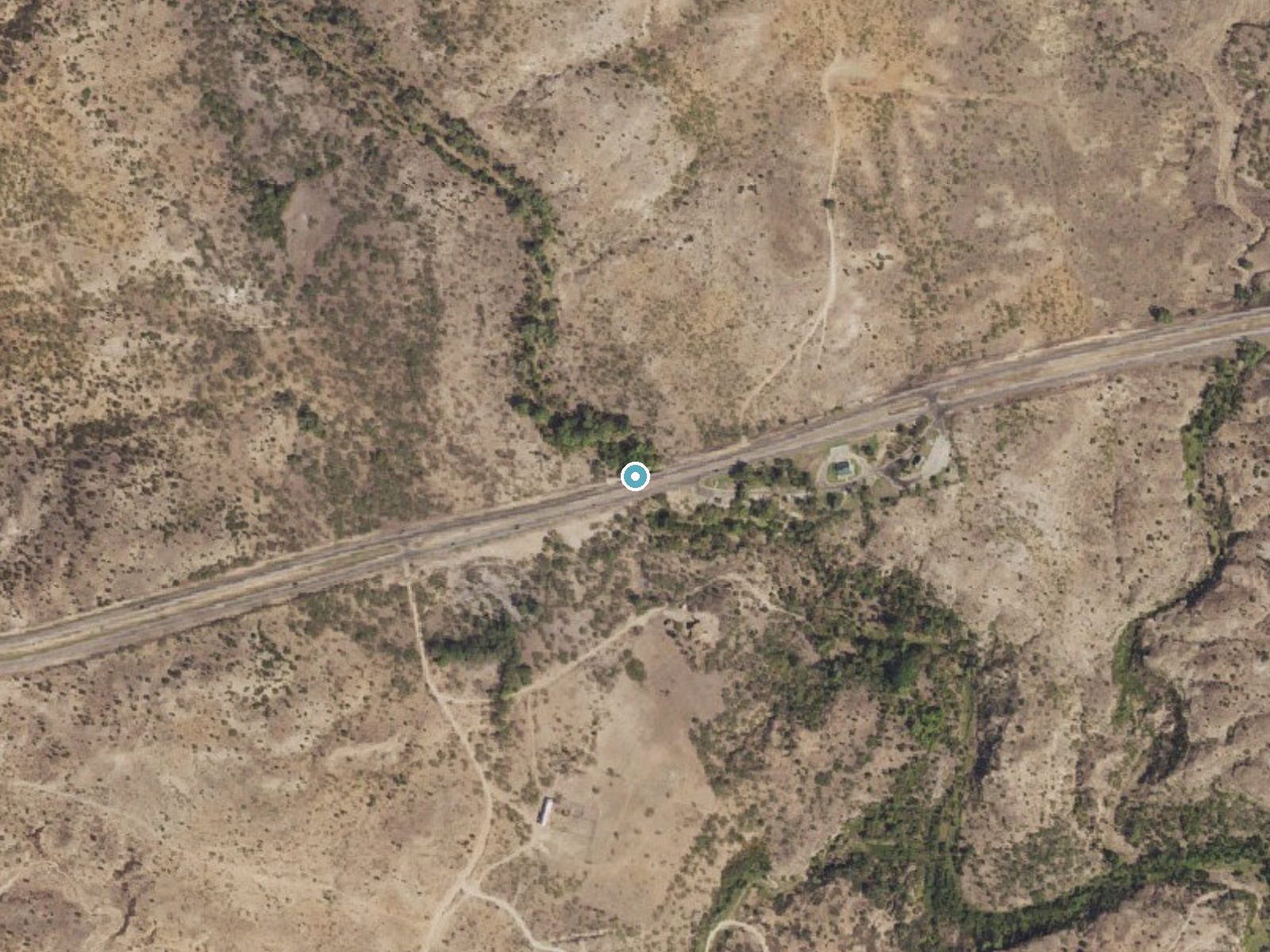 Aerial photo of the same ground around Silver Falls near Crosbyton, Texas, for comparison with the lidar view