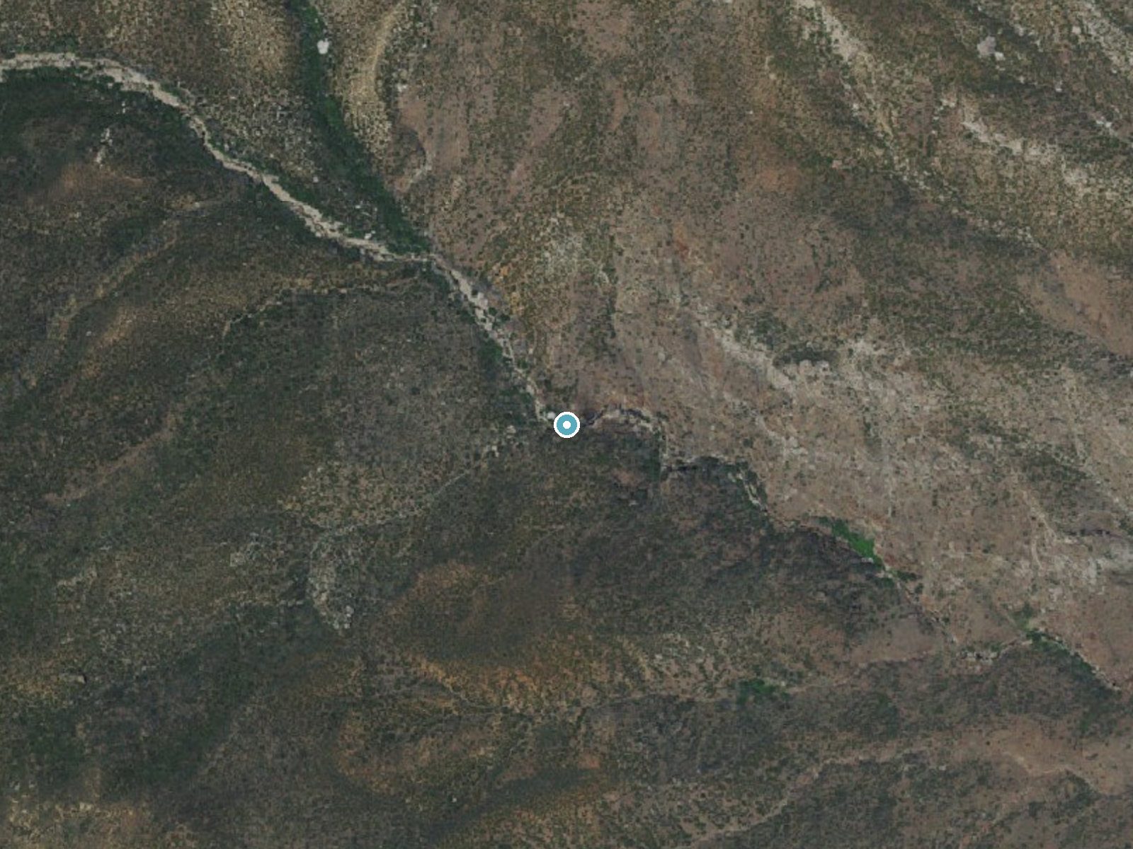 Aerial photo of the same ground around Andreas Falls near Idyllwild-Pine Cove, California, for comparison with the lidar view