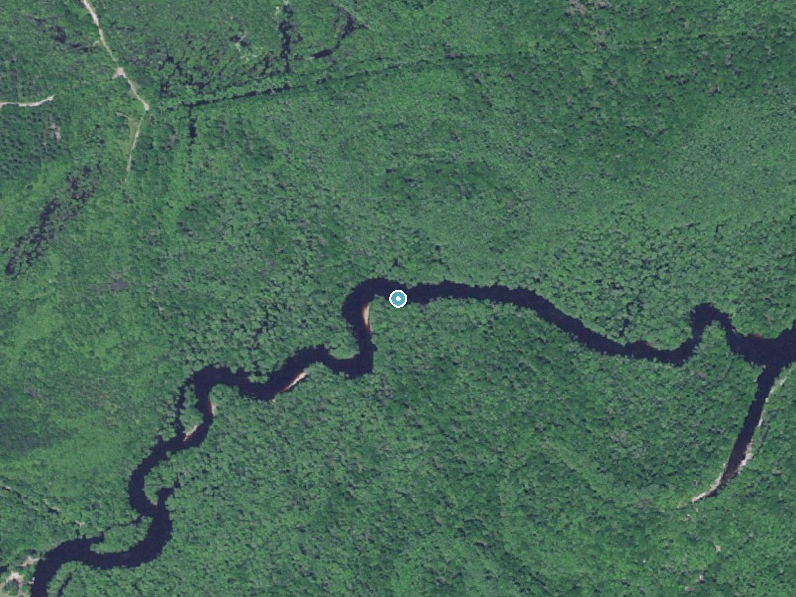 Aerial photo of the same ground around The Falls near Centenary, South Carolina, for comparison with the lidar view
