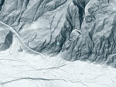 LiDAR terrain view around Monkeyface Falls
