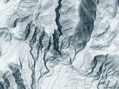 LiDAR terrain view around Middleman Falls