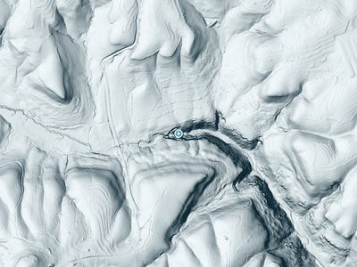 LiDAR terrain view around Seven Falls in Alabama, about 120 feet of drop