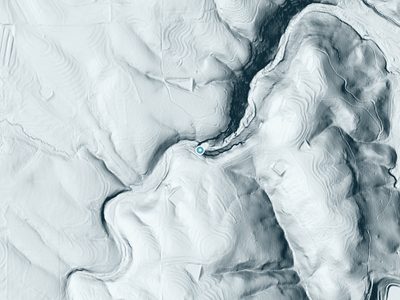 LiDAR terrain view around Ragsdale Falls in Alabama, about 124 feet of drop