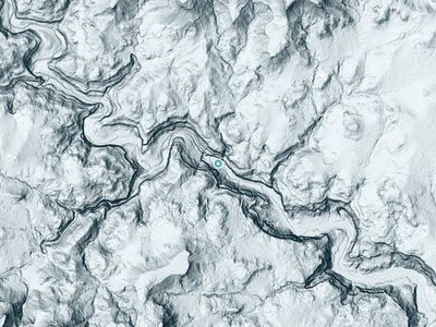 LiDAR terrain view around Lingos Falls in Texas, about 152 feet of drop