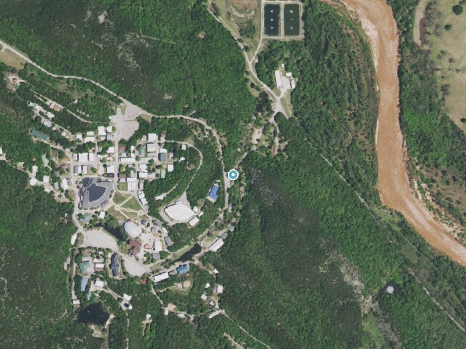 Aerial photo of the same ground around Price Falls near Dougherty, Oklahoma, for comparison with the lidar view