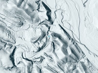LiDAR terrain view around Price Falls in Oklahoma, about 102 feet of drop