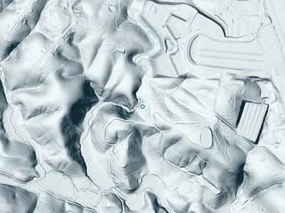 LiDAR terrain view around Padgett Falls in Georgia, about 153 feet of drop