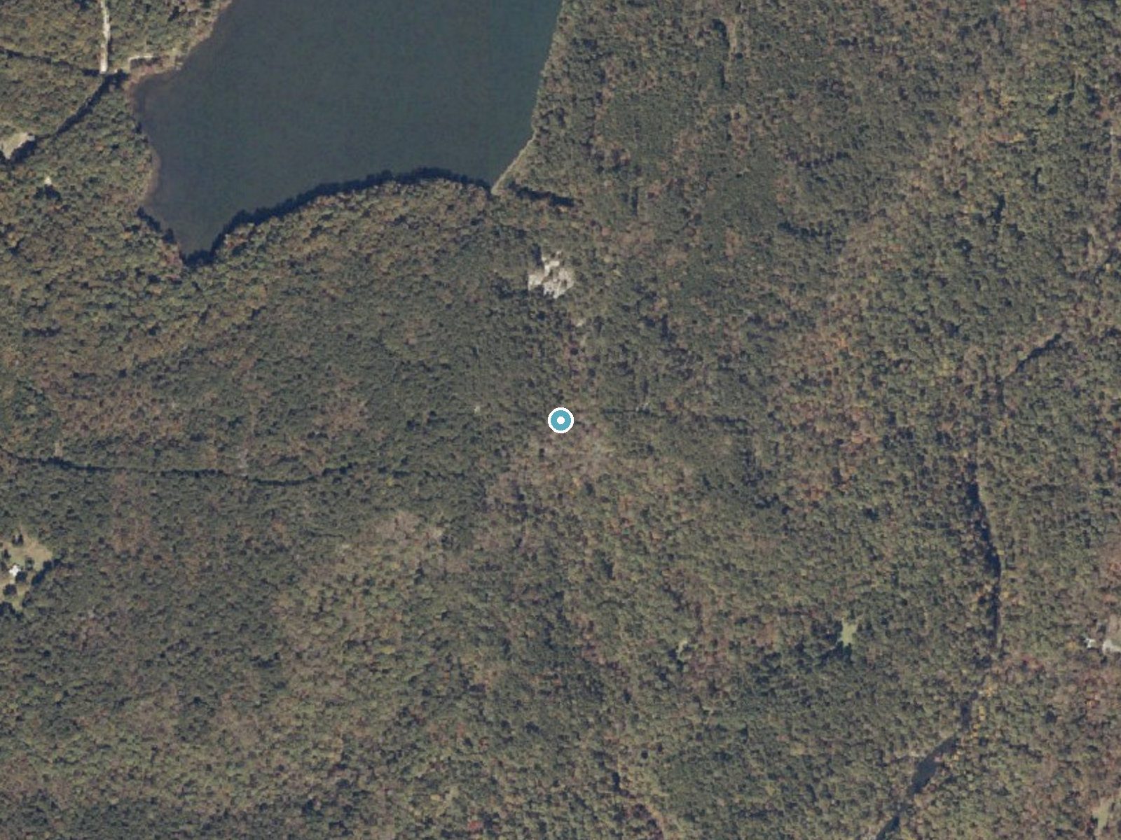 Aerial photo of the same ground around Little Falls near Valley Head, Alabama, for comparison with the lidar view