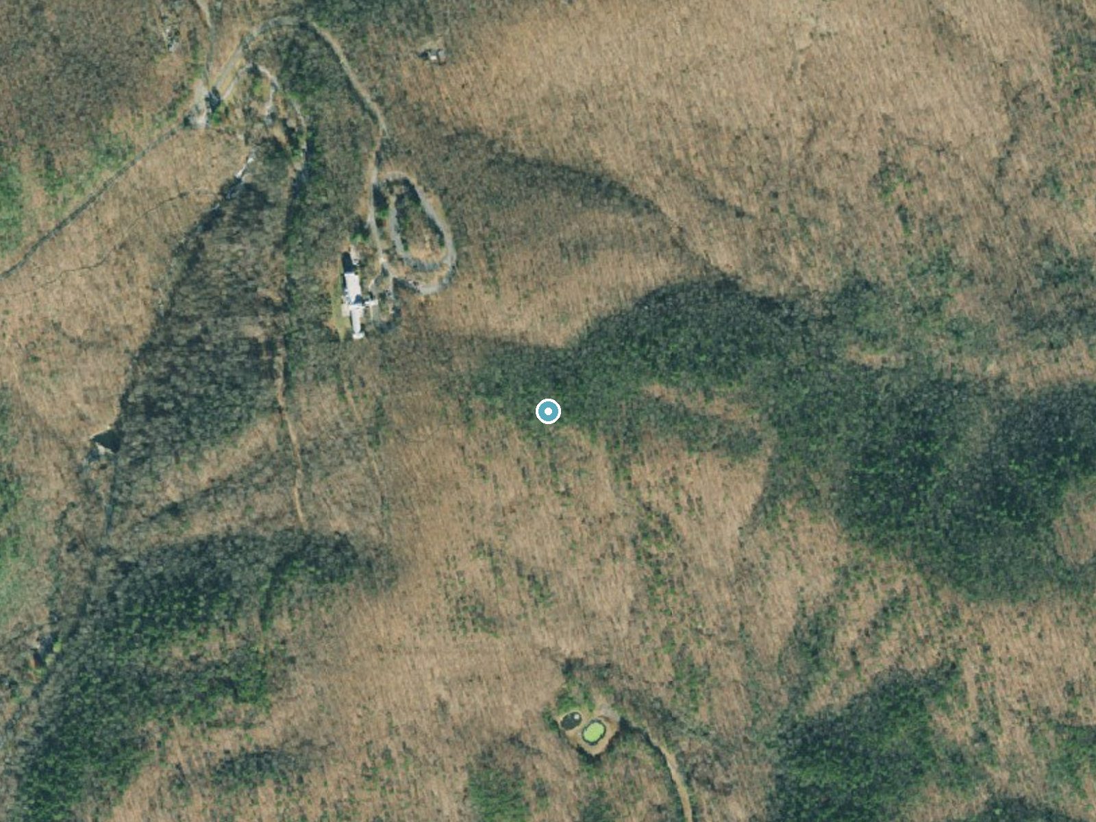 Aerial photo of the same ground around Amicalola Falls near Dawsonville, Georgia, for comparison with the lidar view