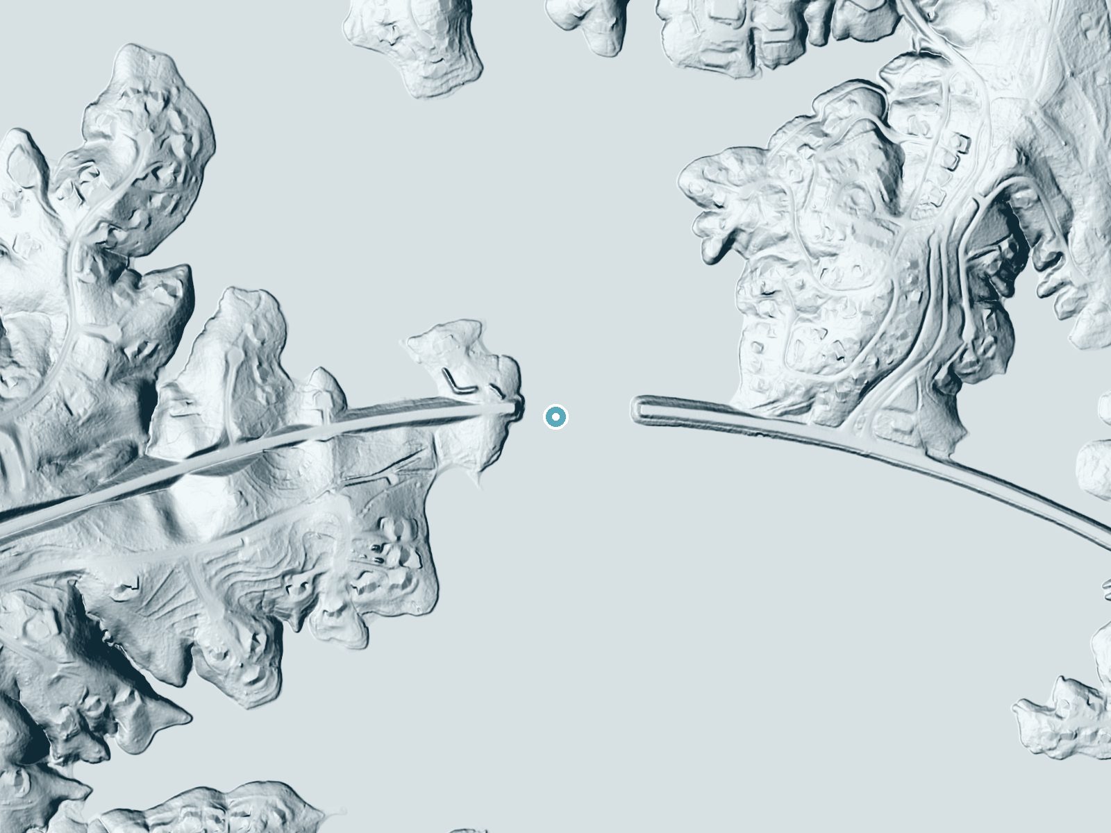 LiDAR bare-earth terrain around High Falls near Keowee Key, South Carolina, showing about 17 feet of drop