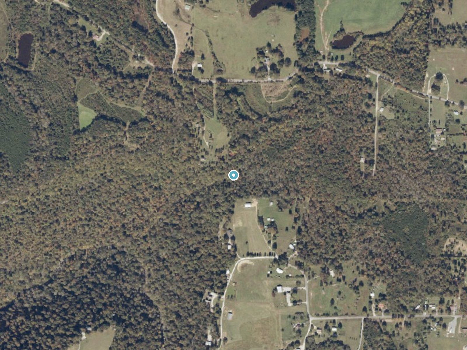 Aerial photo of the same ground around Little Falls near Trenton, Alabama, for comparison with the lidar view