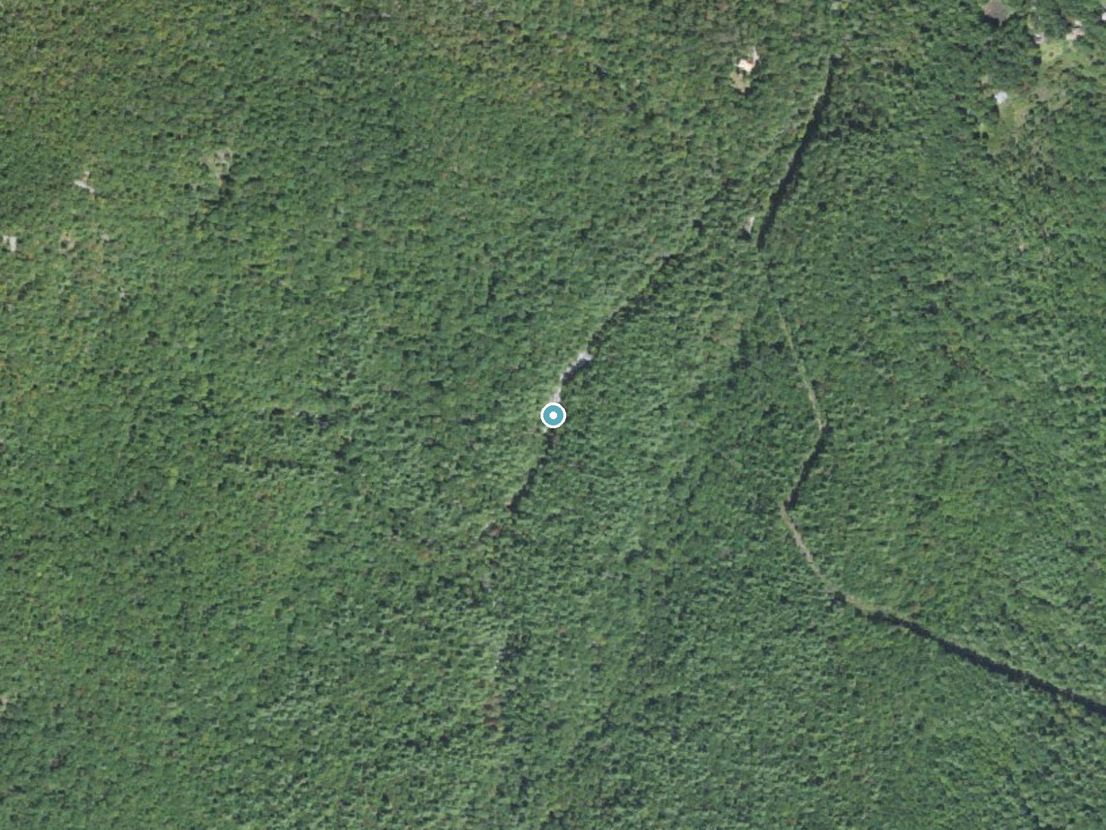 Aerial photo of the same ground around Glen Falls near Highlands, North Carolina, for comparison with the lidar view