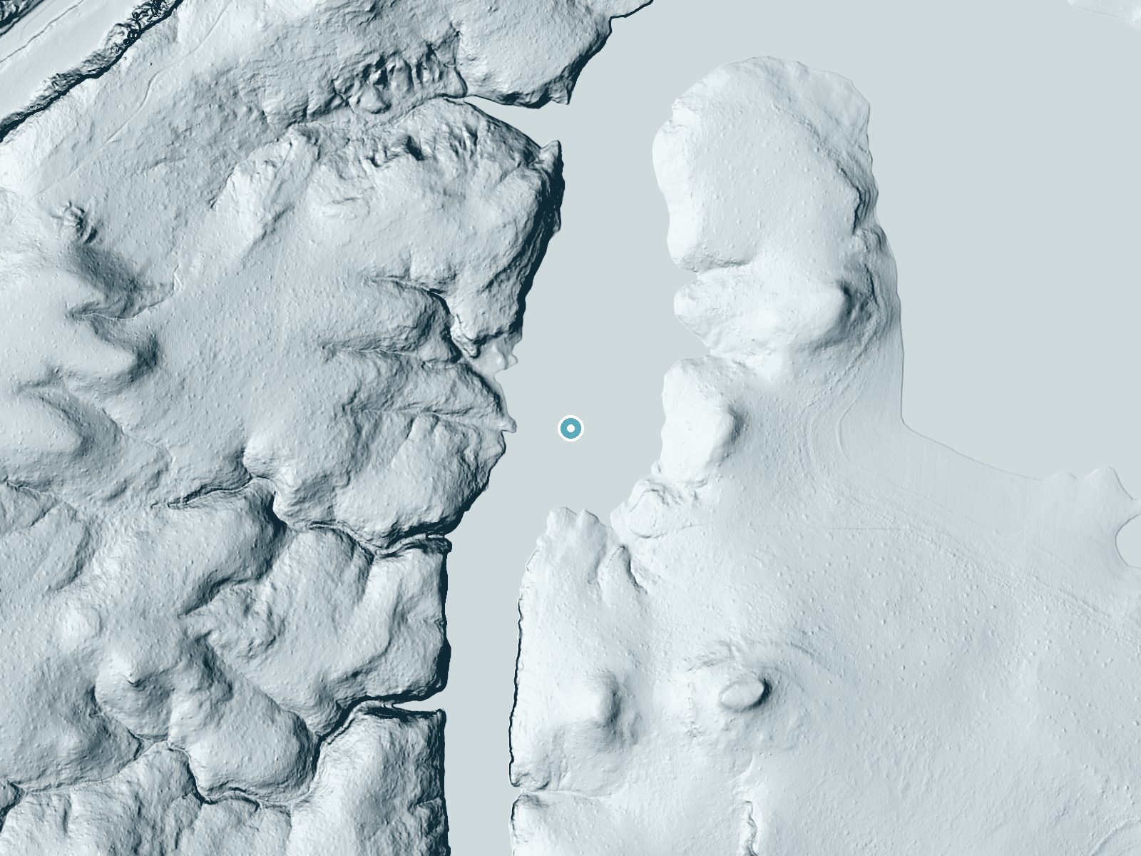 LiDAR bare-earth terrain around Catfish Falls (historical) near Santa Rosa, New Mexico