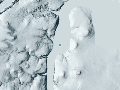LiDAR terrain view around Catfish Falls (historical) in New Mexico