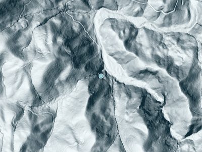 LiDAR terrain view around Thurston Hatcher Falls in North Carolina, about 285 feet of drop