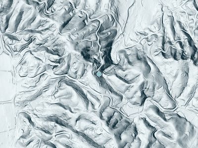 LiDAR terrain view around Glencannon Falls in North Carolina, about 153 feet of drop