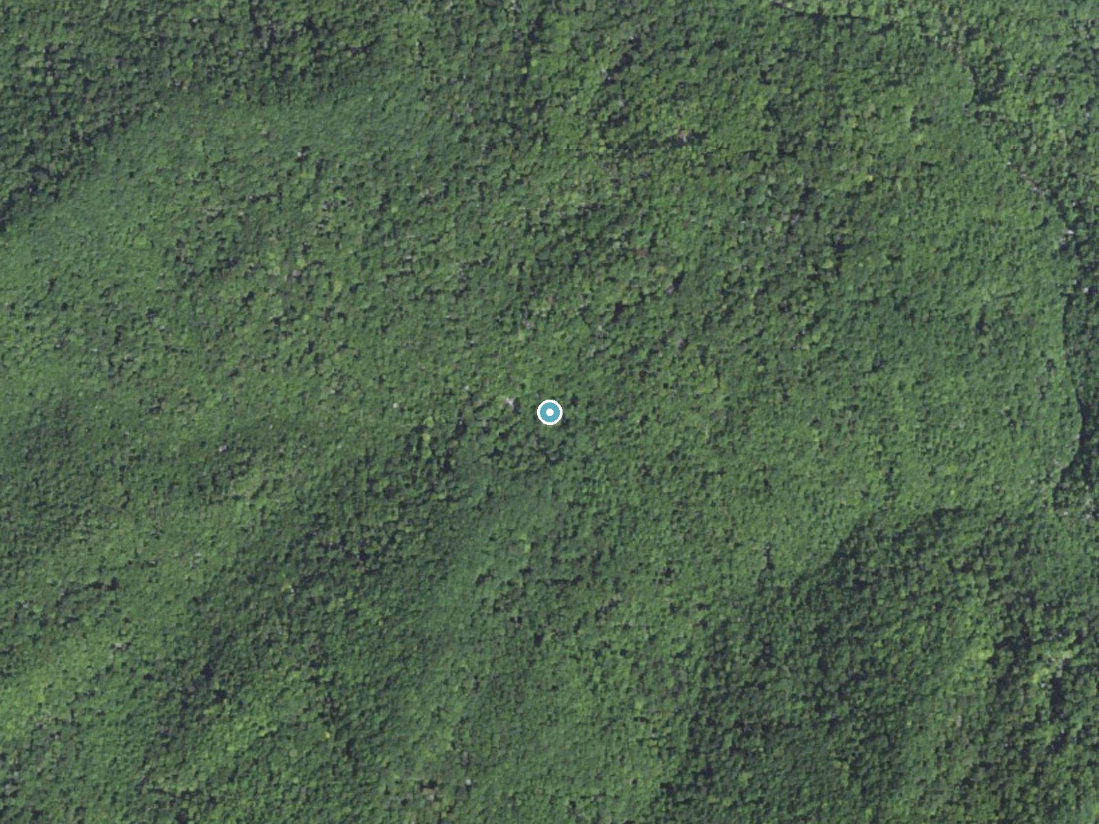 Aerial photo of the same ground around Sassafras Falls near Marble, North Carolina, for comparison with the lidar view