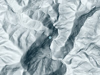 LiDAR terrain view around Lower Vernal Falls in North Carolina, about 285 feet of drop