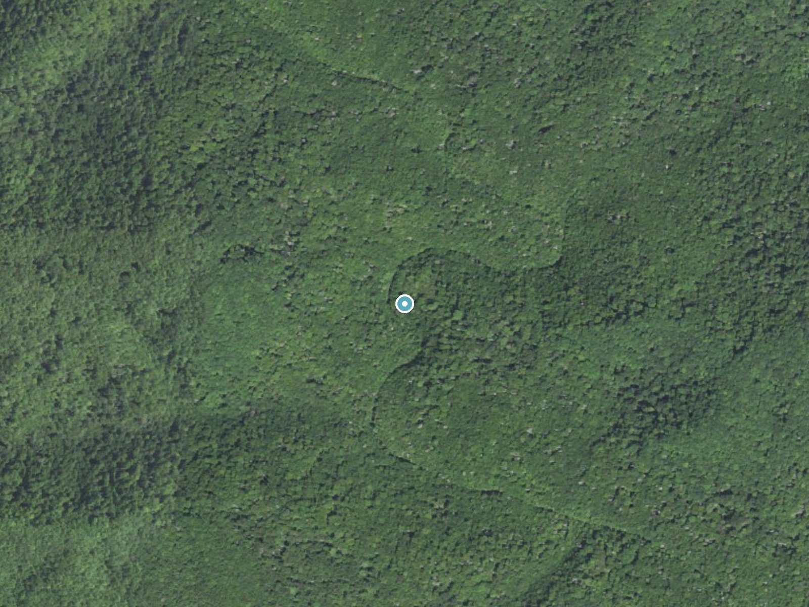 Aerial photo of the same ground around Upper Falls near Marble, North Carolina, for comparison with the lidar view
