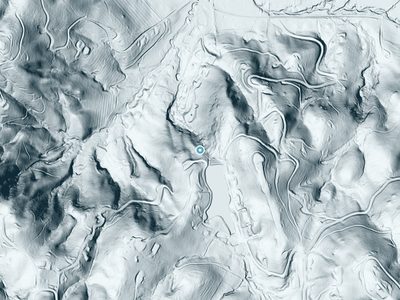 LiDAR terrain view around Turley Falls in North Carolina, about 230 feet of drop