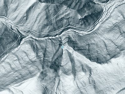 LiDAR terrain view around Santeetlah Bluff Falls