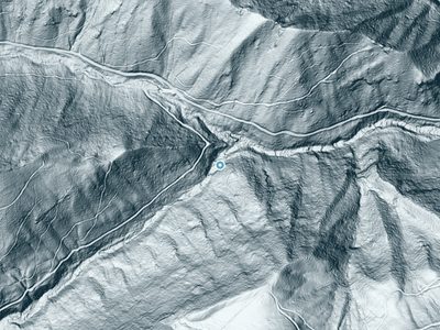 LiDAR terrain view around Bemis Camp Falls