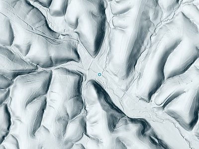 LiDAR terrain view around Marcella Falls in Tennessee, about 32 feet of drop