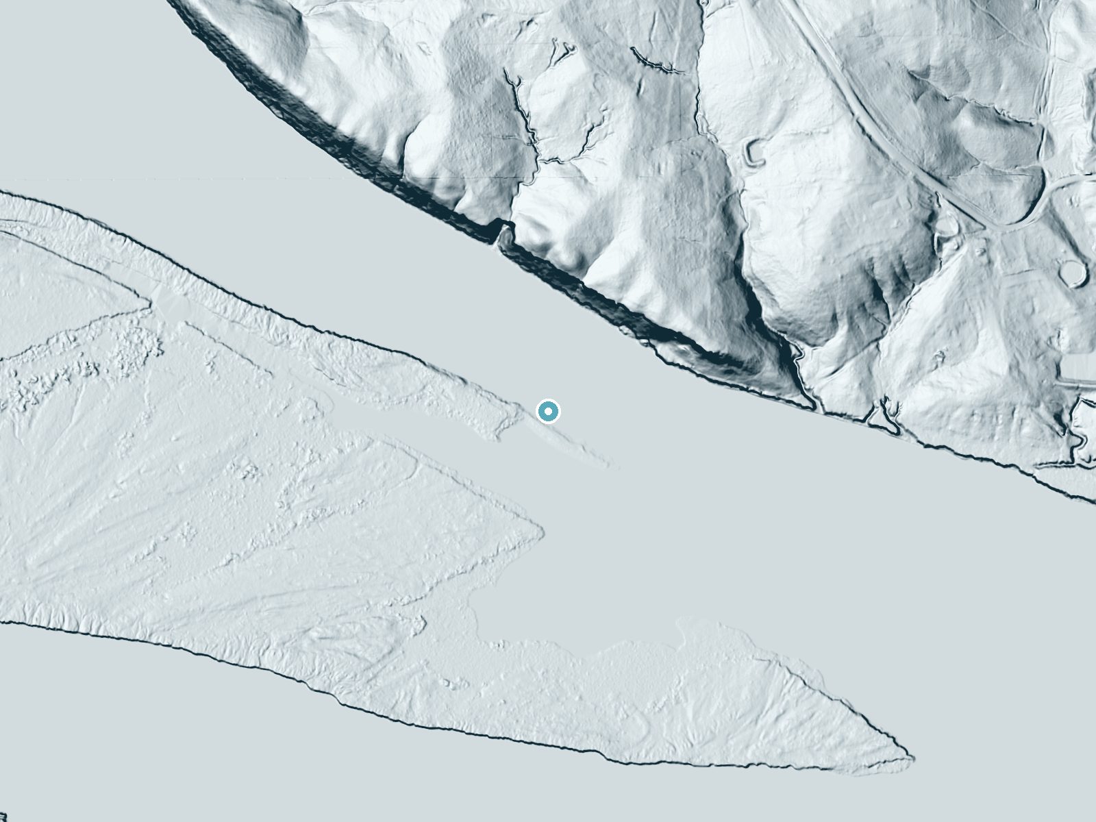 LiDAR bare-earth terrain around Webbers Falls (historical) near Carlisle, Oklahoma