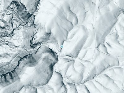 LiDAR terrain view around Hilliard Falls in Tennessee, about 84 feet of drop