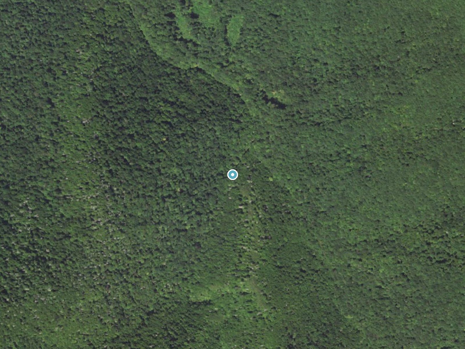Aerial photo of the same ground around Blue Sea Falls near Montreat, North Carolina, for comparison with the lidar view
